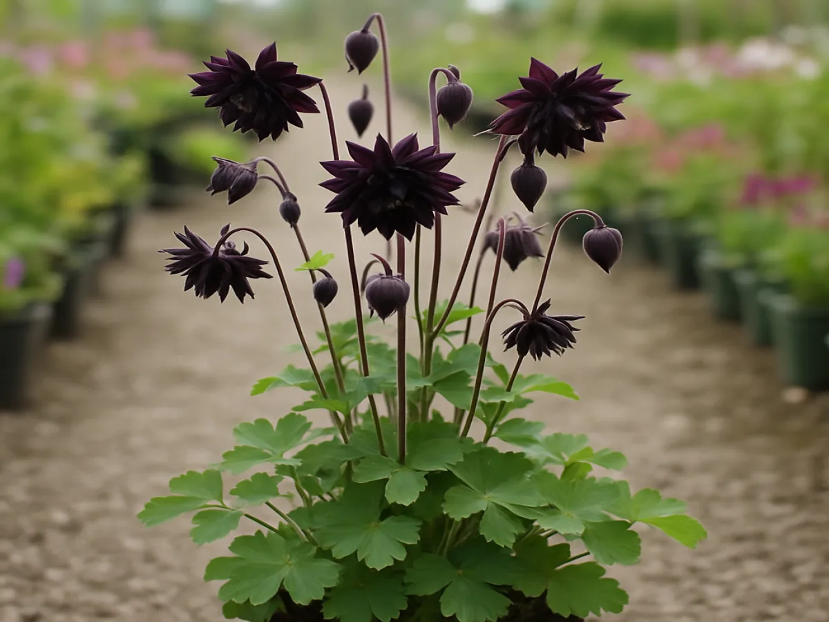 Aquilegia vulgaris 'Black Barlow'