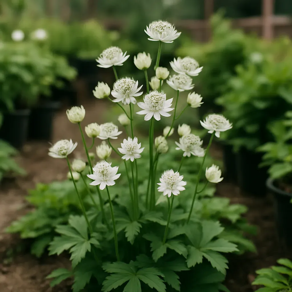 Astrantia major 'Snow Star'