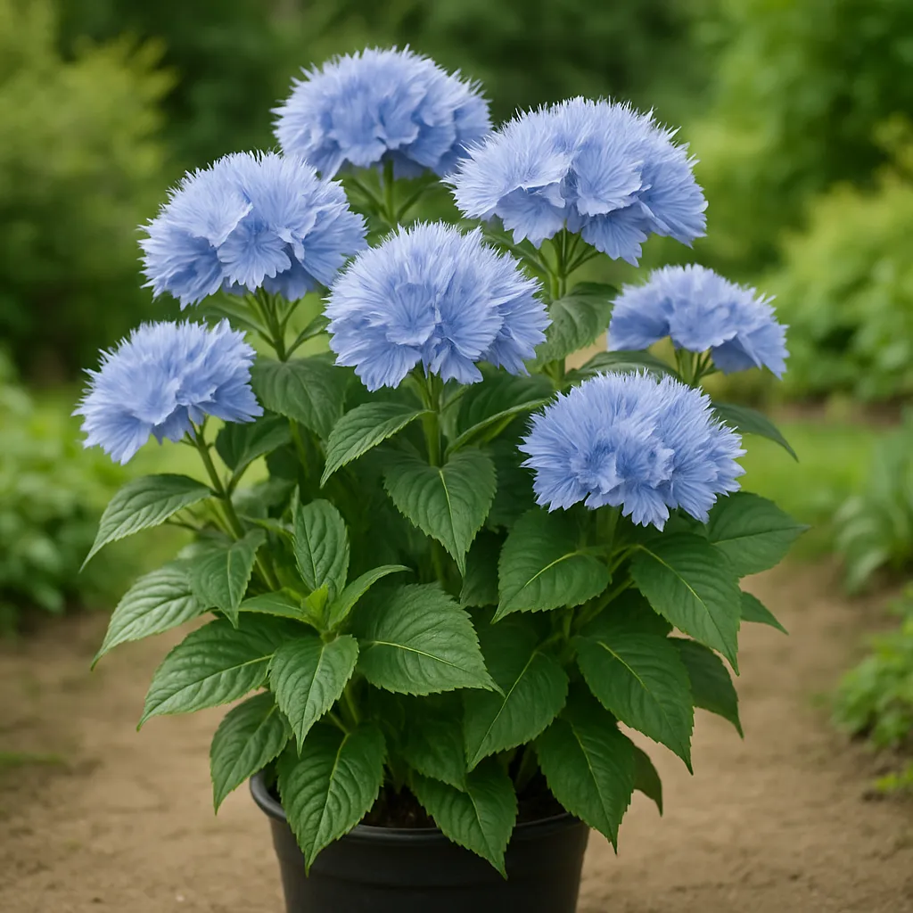 Hydrangea macrophylla 'Feather Blue''