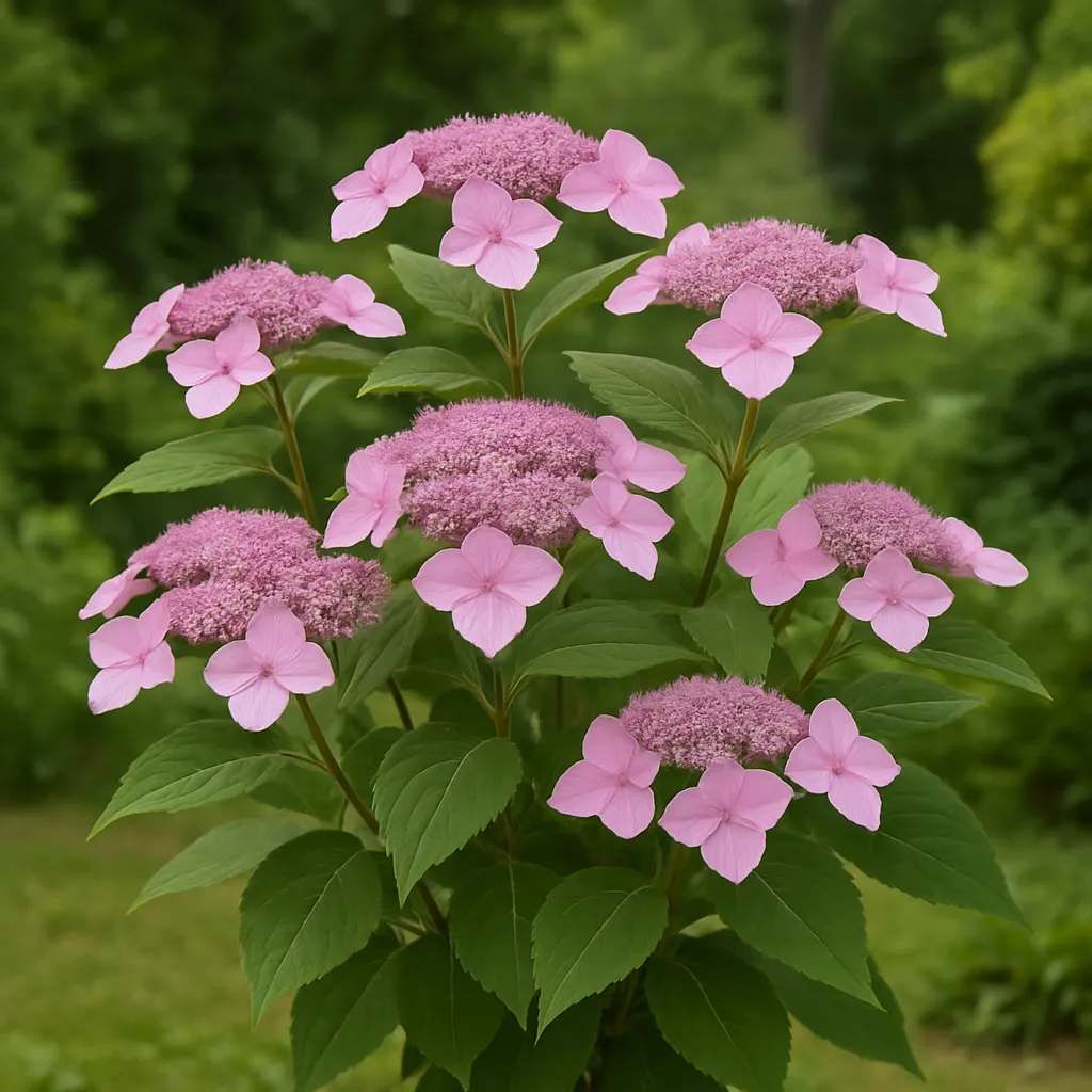 Hydrangea serrata 'Pink Petticoat'