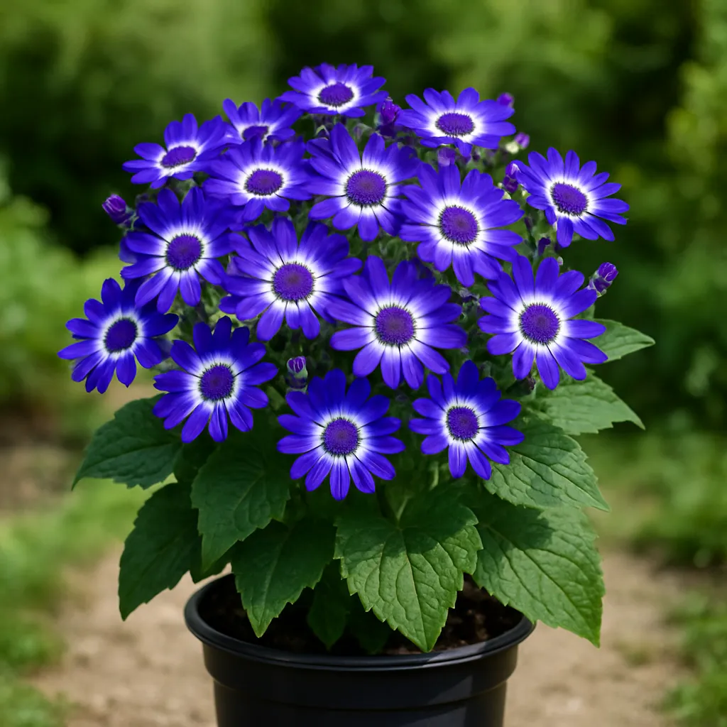 Pericallis × hybrida 'Senetti Blue Bicolor'