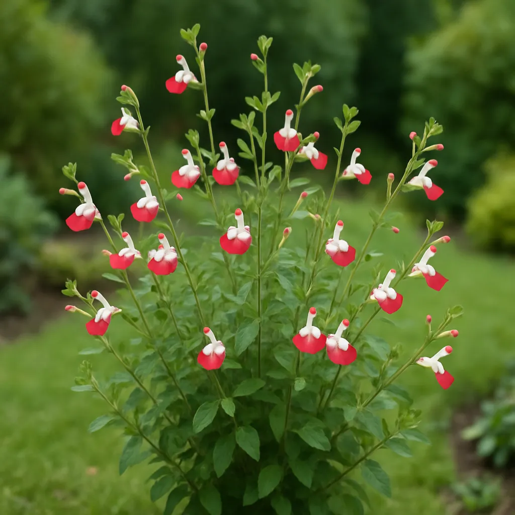 Salvia microphylla 'Hot Lips'